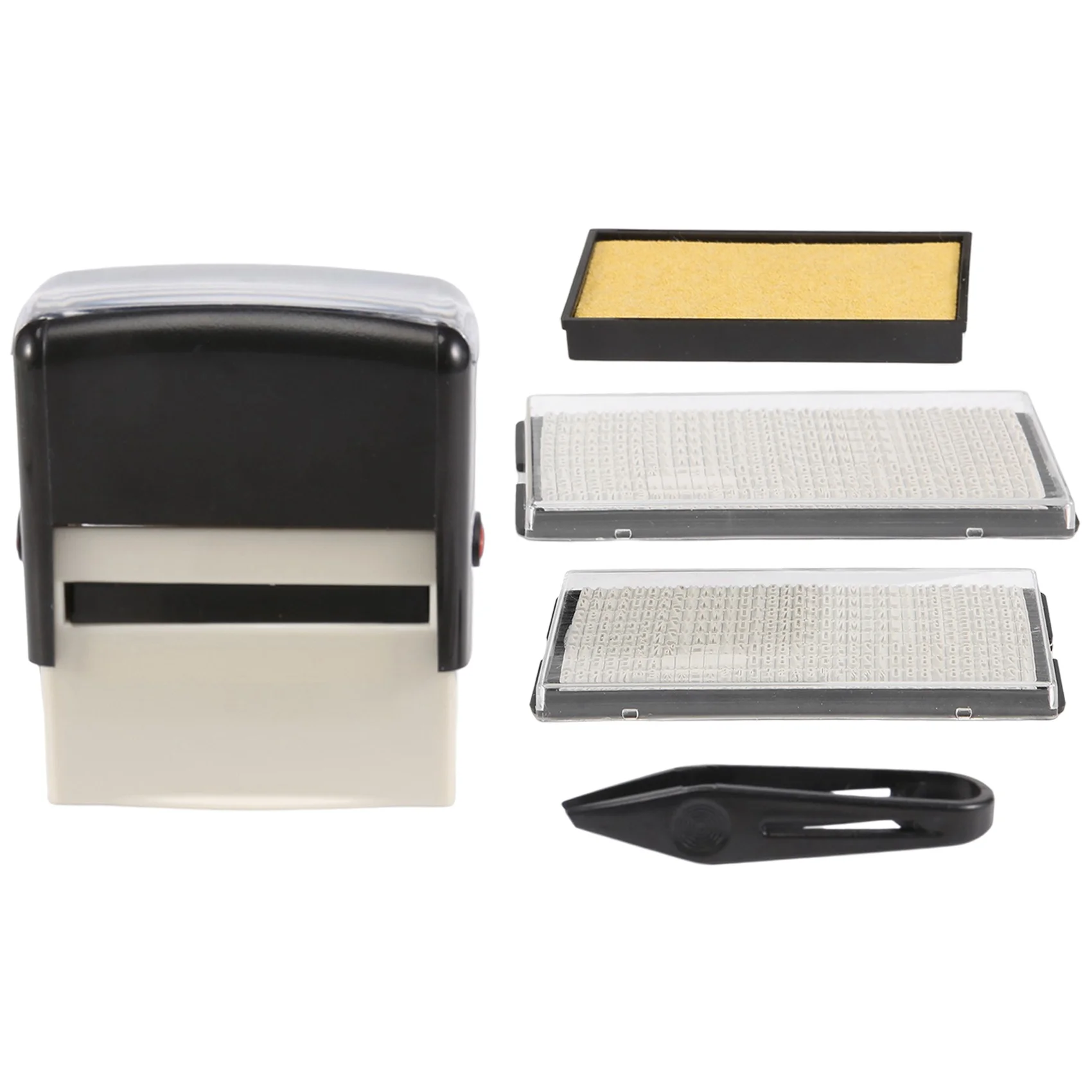 Self Inking Stamp Set Custom Personalised DIY Business Name Number Address Printing Rubber Stamp With Tweezers Kit Highly Recomm