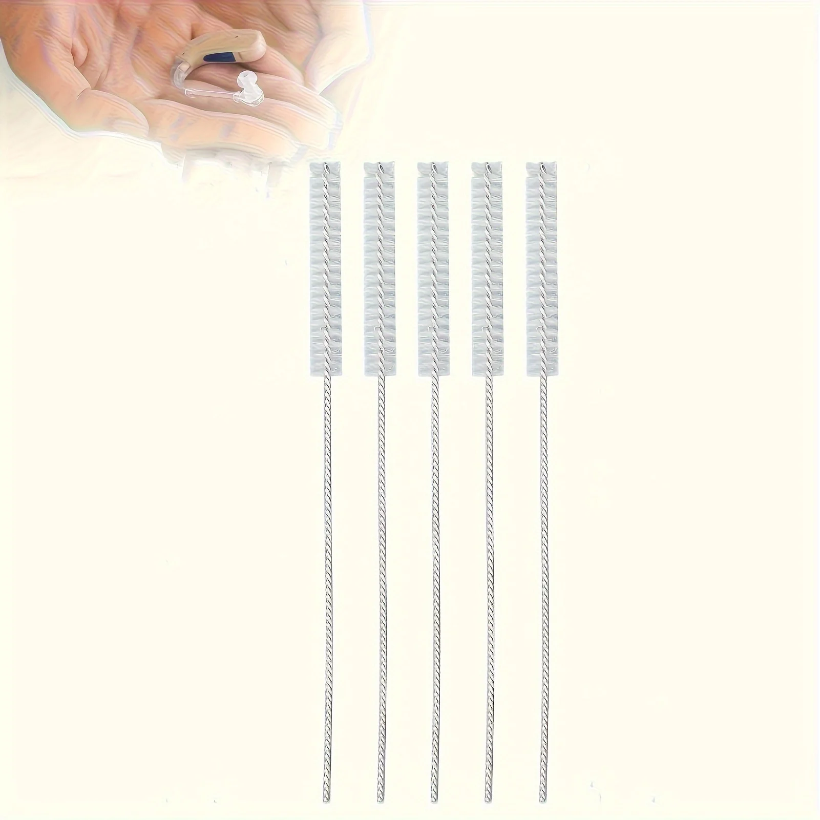 

5pcs 2.5mm Portable Hearing Aid Vent Cleaning Brush Nylon Hair Soft Brush Hearing Aid Tube Air Holes Cleaning Tool