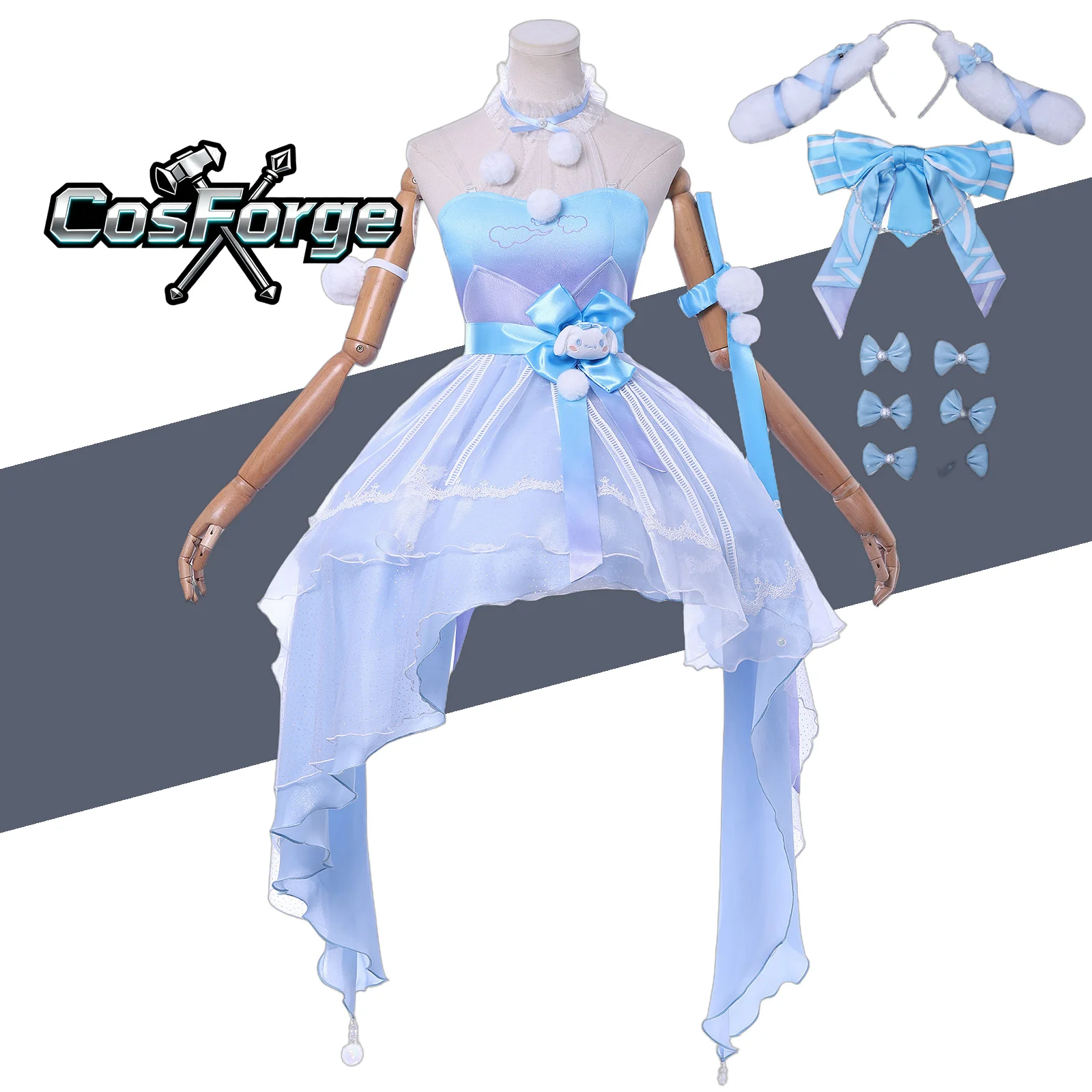 

Honor of Kings Yaria Cosplay Costume Collaboration Blue Exquisite Dress Party Exclusive Costume Halloween Costumes for Women
