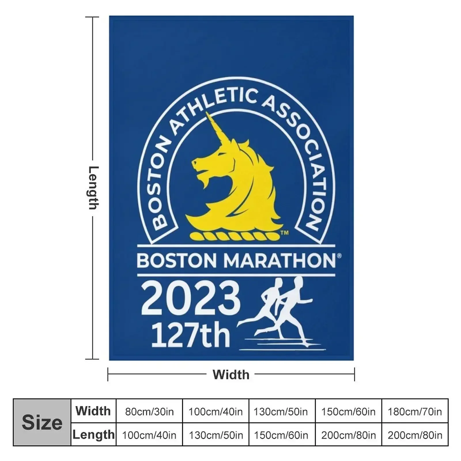 Boston Marathon 2023 Throw Blanket couch cozy soft plush fuzzy picnic outdoor blanket