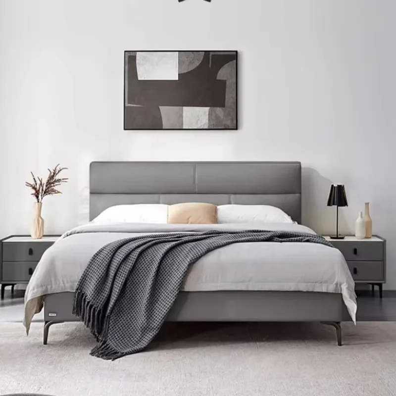 Nordic Luxury Aesthetic Bed Frame Modern Vil King High End Frame Double Bed Kids Girl Boys Cama Matrimonio Furniture For Bedroom