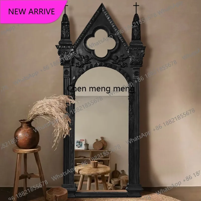 CC American dressing mirror, home retro full-length  French magic mirror, bedroom floor-to-ceiling mirror