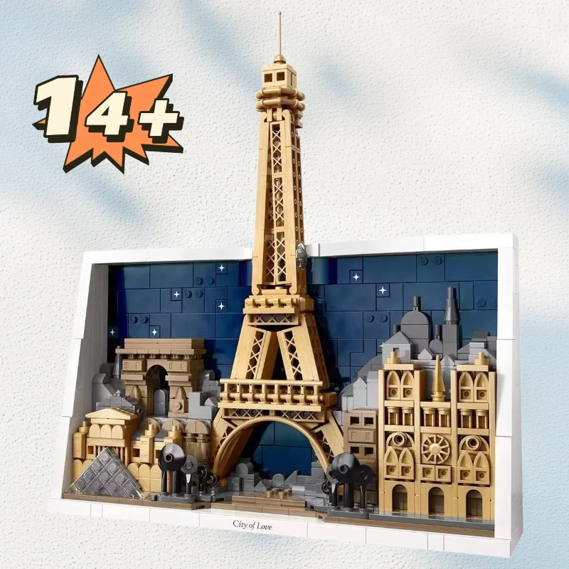 

Новинка: Набор для сборки 958 деталей, коллекция строительных блоков 21064, креативная модель «Париж: Город любви», романтический подарок на день рождения
