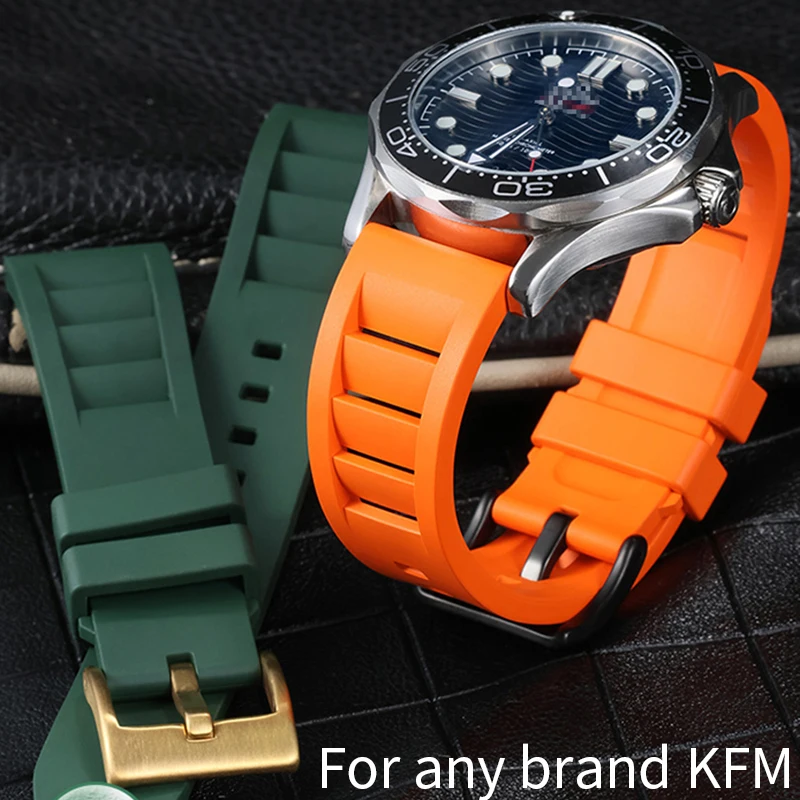 For any brand Waterproof rubber watch strap Men bracelet 20mm22mmwristband Blue orange green yellow Watchband for seiko Omega