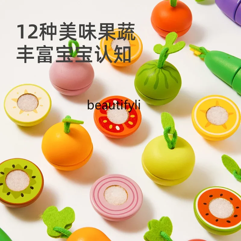 Fruit and vegetable cutting toy knife can bite children's simulated wood, baby set