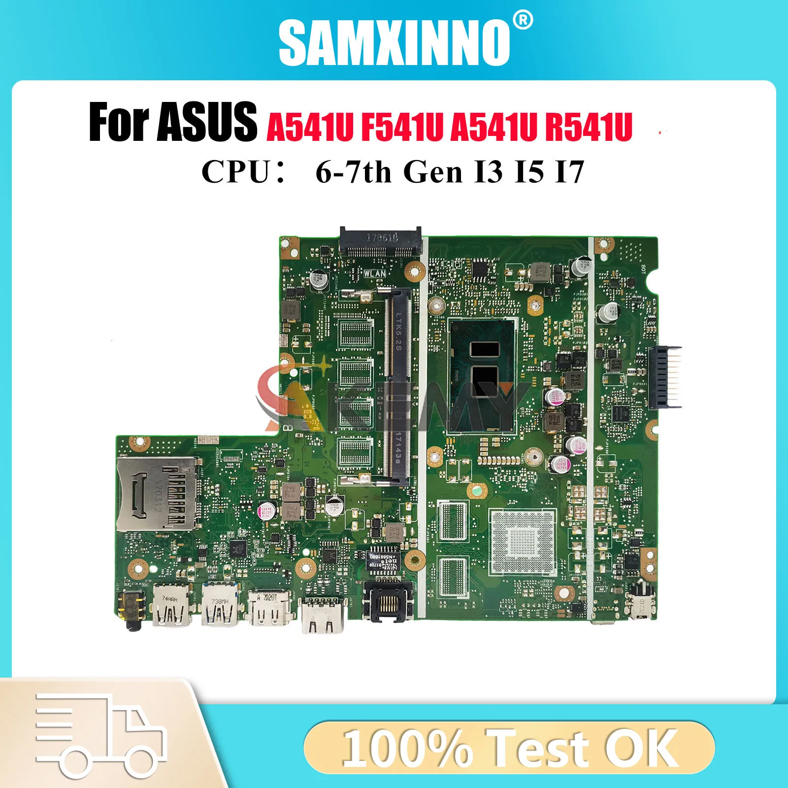 

X541UAK Материнская плата для ноутбука ASUS X541U A541U R541U X541UJ A541U X541UA X541UV X541UVK F541U X541UAK Материнская плата с процессором I3 I5 I7