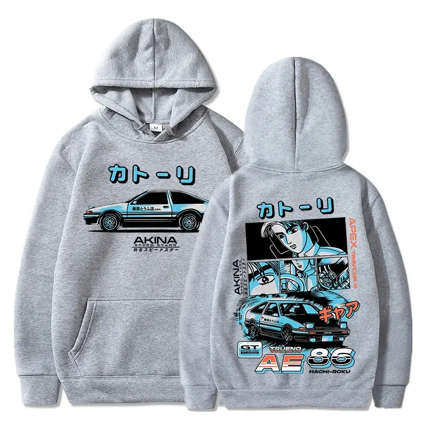 Initial D Manga Hachiroku Shift Drift Men\'s Hoodie Anime Takumi Fujiwara Tofu Shop Delivery AE86 Sweatshirt Streetwear Pullover