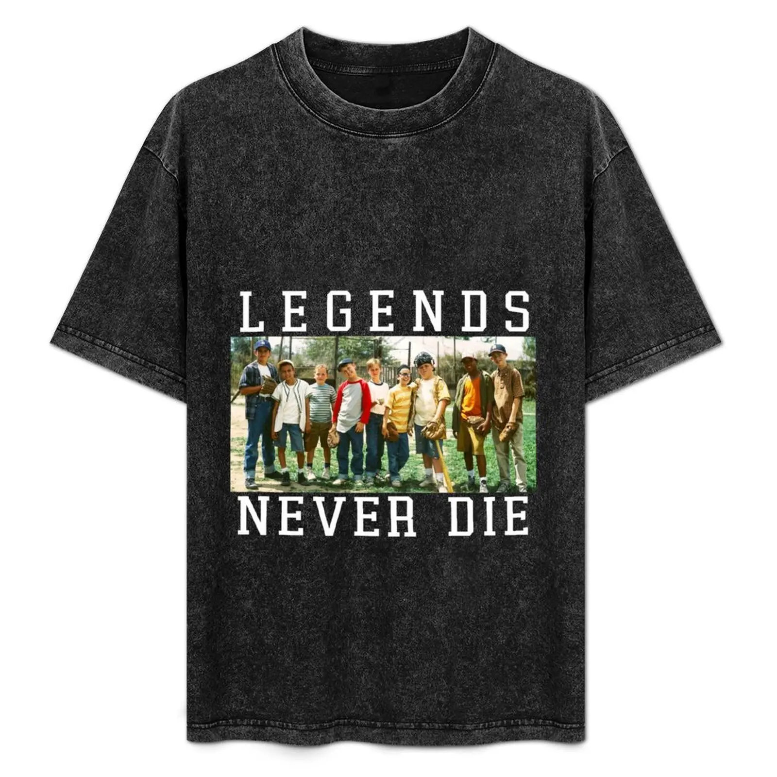 Sandlot Legends Never Die College Text T-shirt T-Shirt shirts graphic plain black t shirts men