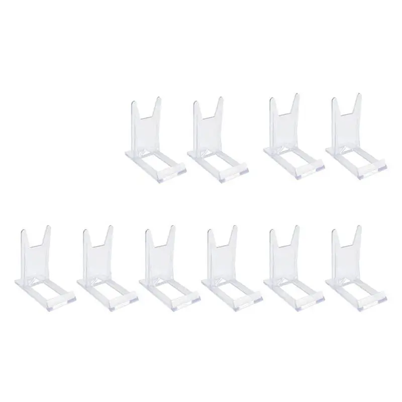 Utility Design 40 Pcs Display Stand, Acrylic Plate Stands Adjustable Sliding Clear Display Stand Easel Two Part For Plates,Books