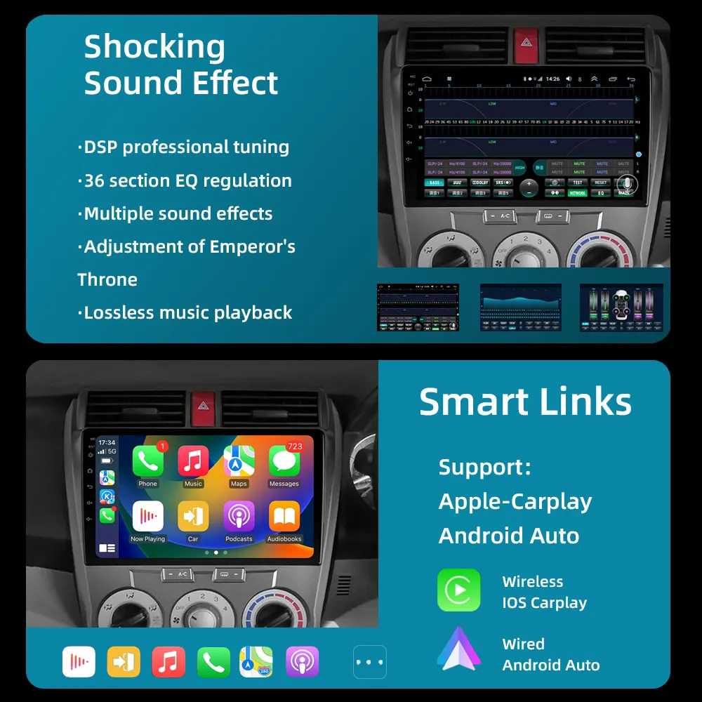 4g android 2 din rádio do carro reprodutor de vídeo multimídia para honda city 2008 2009 2010 2011 2012 2013 2014 navegação gps áudio 2din