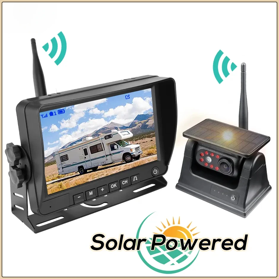 Wireless Solar Cell Reverse Camera with 7