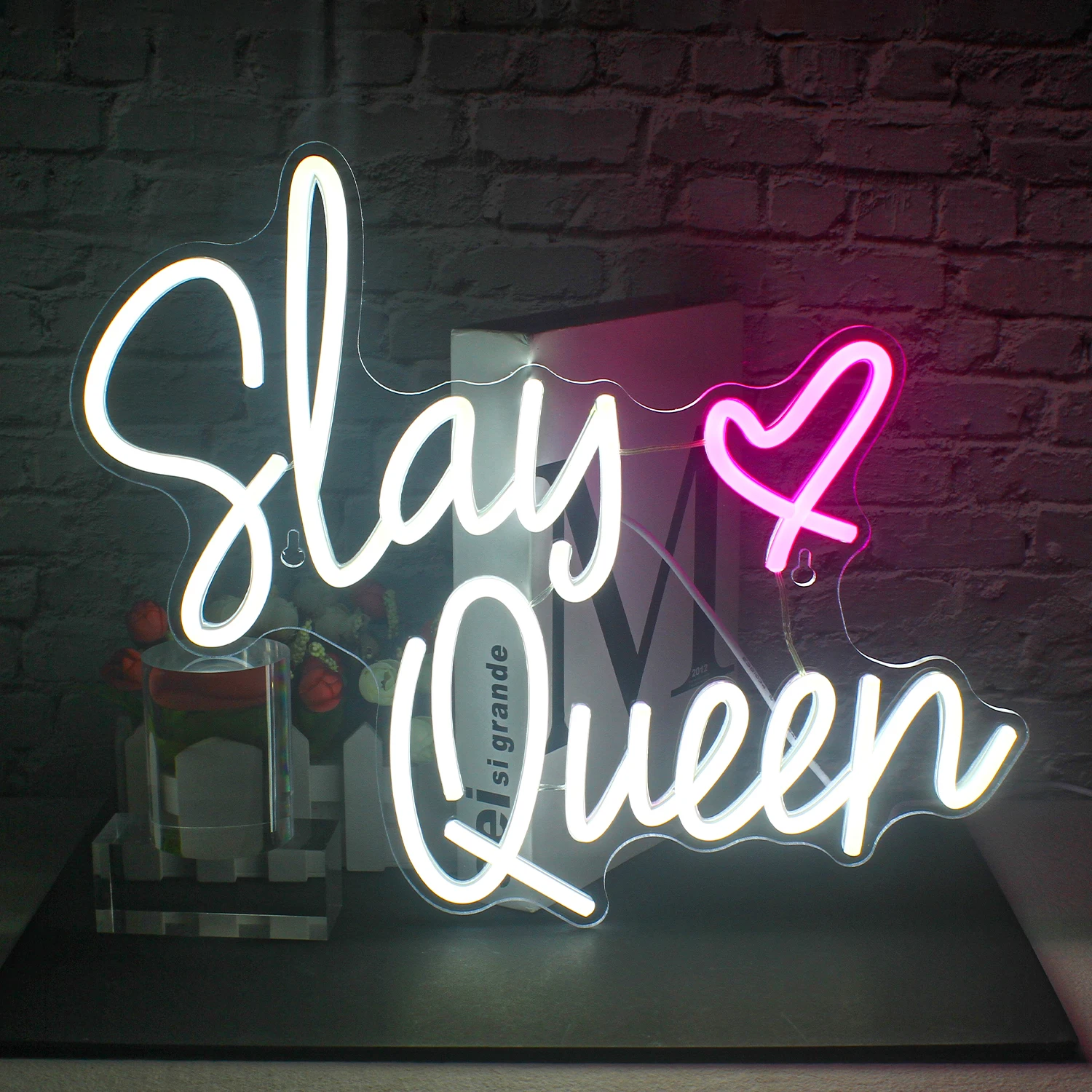 Slay Queen LED Neon Sign Cool Personalized Handmade Neon Light for Party Bedroom Club Store Decoration Neon USB Powered Light