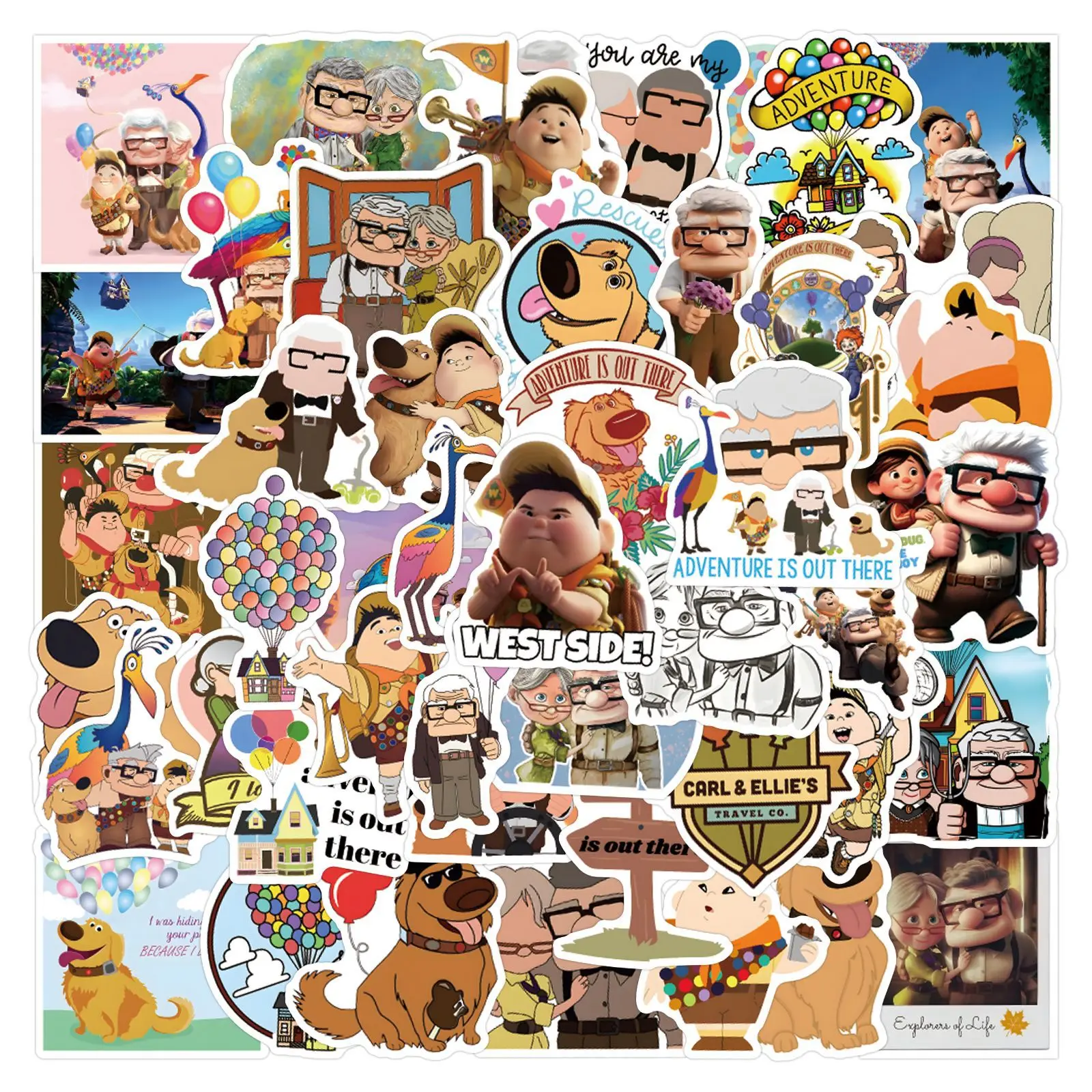 

54PCS Cartoon Animated Movie Pixar up Sticker Cartoon Funny Graffiti Decal Kids Toy Gift for Phone Case Laptop Suitcase