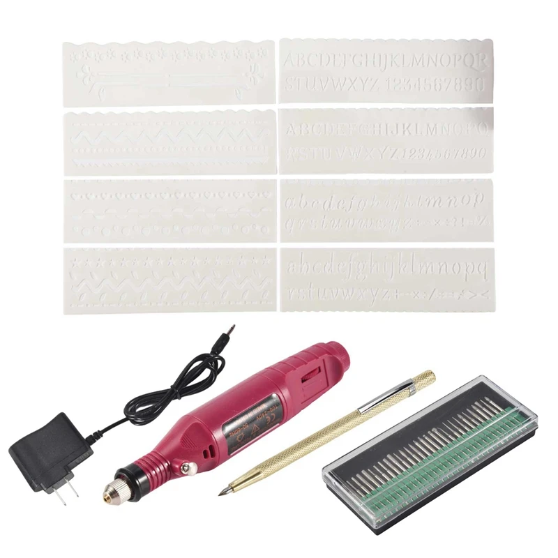 Mini bolígrafo grabador eléctrico, Kit de herramientas de grabado Diy para Metal, vidrio, cerámica, plástico, madera, joyería con trazador de grabado, 30 Bits