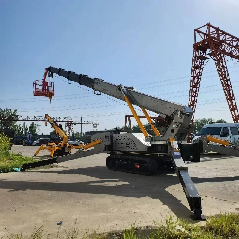 High-quality Customized 3 Ton Mini Crawler Crane China Tracked Spider Crane Glass Install with Fly Jib Best Price