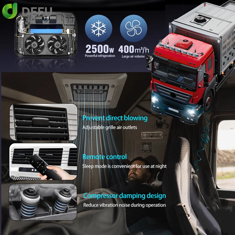 12V Electric Cooler Conditioning Roof AC 24V 12 Volt Rooftop Truck Parking Air Conditioner