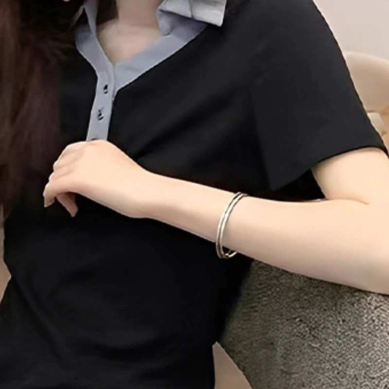 

Новое летнее платье контрастного цвета с французскими лацканами, женская юбка трапециевидной формы с разрезом, модная женская короткая юбка