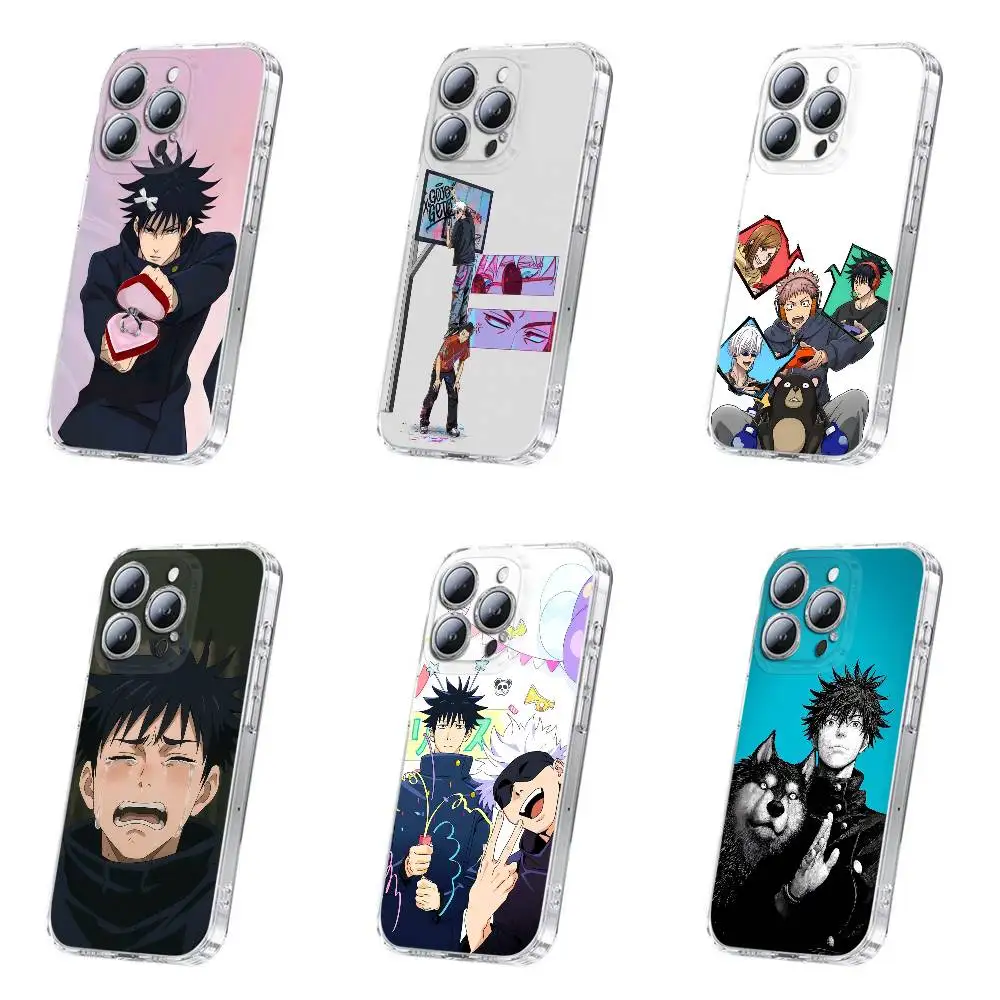 

J-Jujutsu K-Kaisen Megumi Fushiguro Phone Case For iPhone 17,16,15,14,13,12,11,Plus,Pro,Max,Plus,E,Air,Mini Transparent