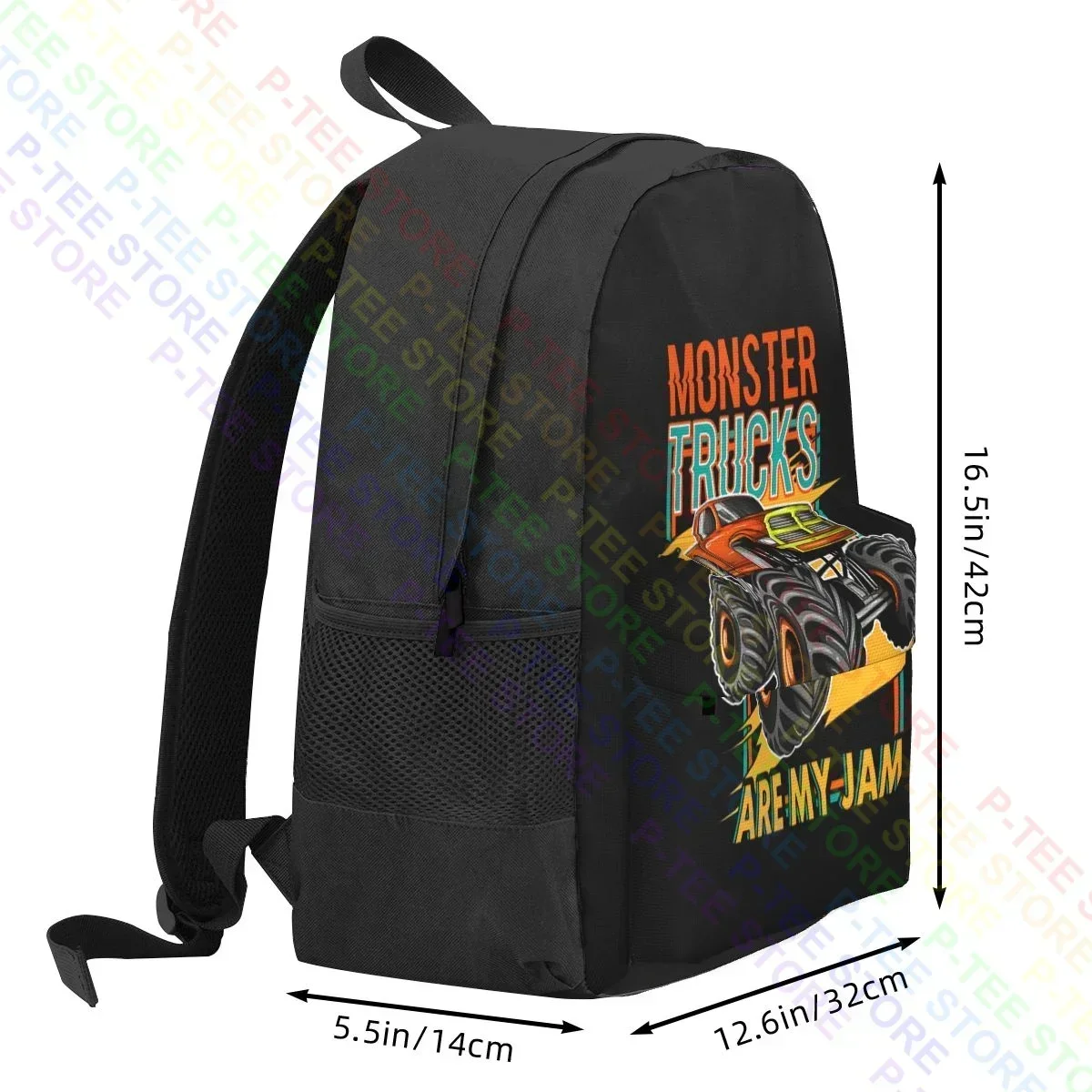 حقيبة ظهر Monster Truck Are My Jam Sunset ذات سعة كبيرة، أحدث حقيبة مدرسية رياضية، حقيبة رياضية مدرسية