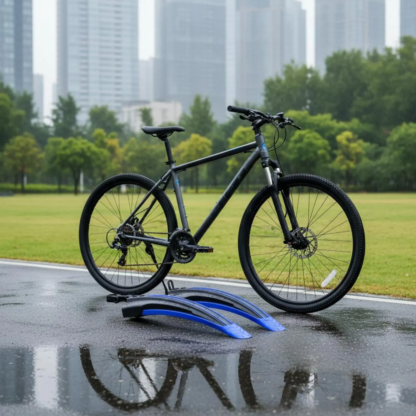 Mountain Bike Mudguard Set Screws Included Bike Mudguard Set Front and Rear Fenders Easy to Install Spray Guard High Strength