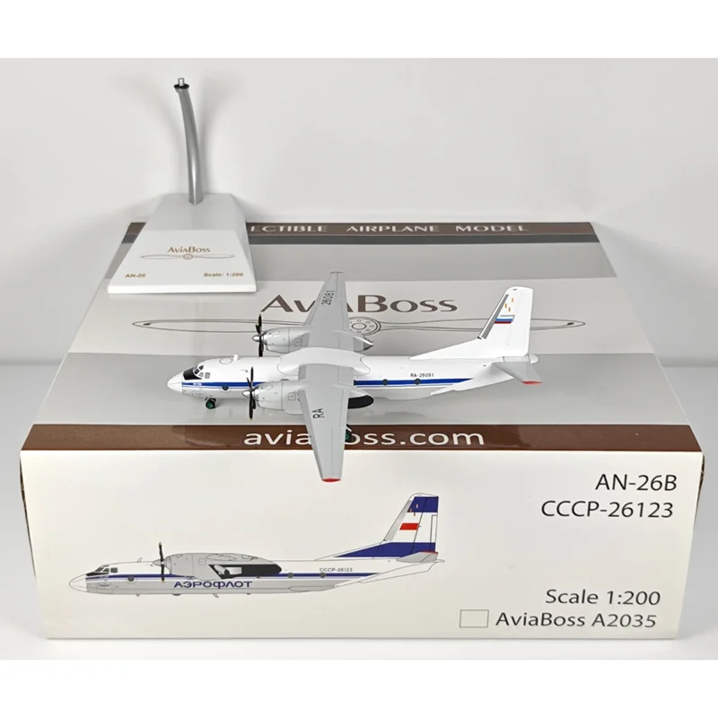 

Diecast 1/200 Scale Soviet Civil Aviation Russian Tail An-26 CCCP-26081 Alloy Aircraft Model Collection Ornament Decoration
