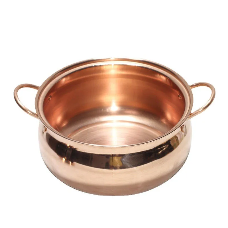 B64B-Dual Handle Copper Thickened Soup Pot, Multi-Spec For Induction Gas Stove Compatibility-24Cm
