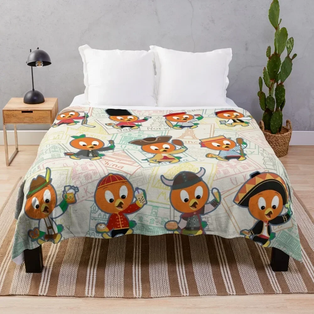 

World Showcase Orange Birds Throw Blanket Cozy Light Blanket for Travel Camping Picnic