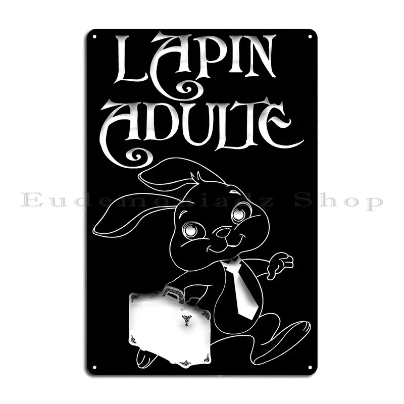 Lapin Adulte - Placa metálica decorativa para cocina, cartel de cine personalizado, cartel impreso en metal