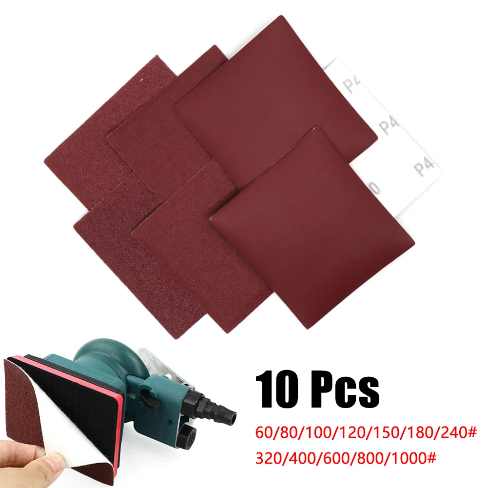 10 Pcs 110x100mm Sandpaper 60-1000Grit Abrasive Sanding Paper Flocking Sand Paper Polisher Sand Paper Abrasive Polishing Tool
