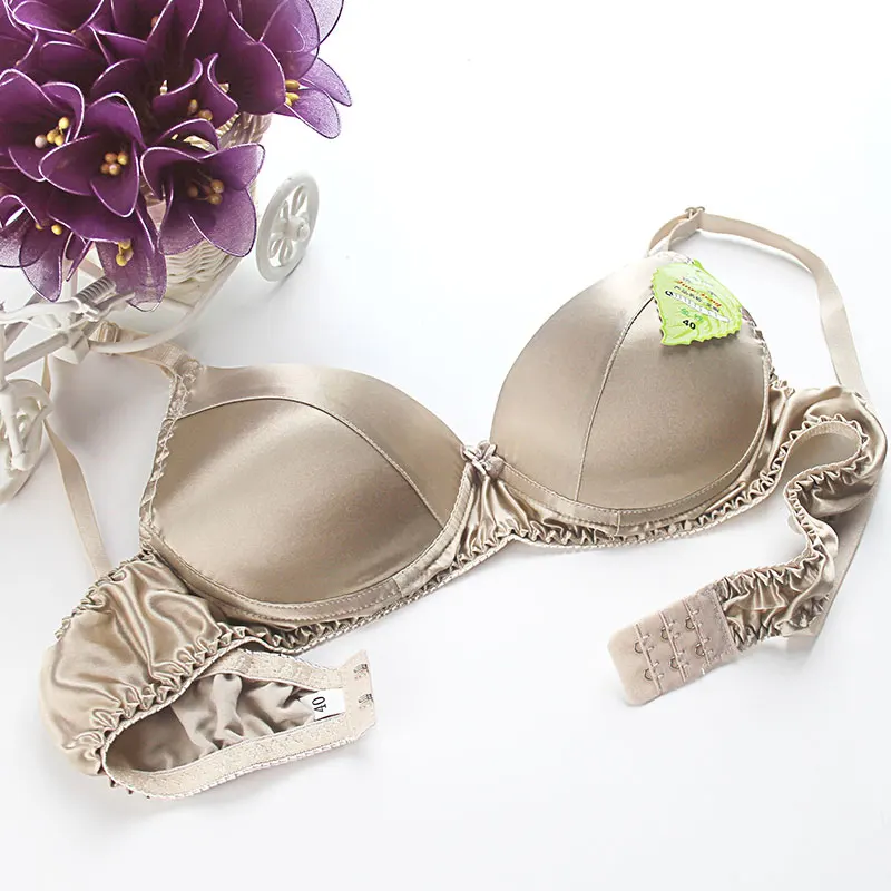 Durable, affordable, and minimalist simulated silk without steel rings, sponge silk bra, comfortable A-cover underwear