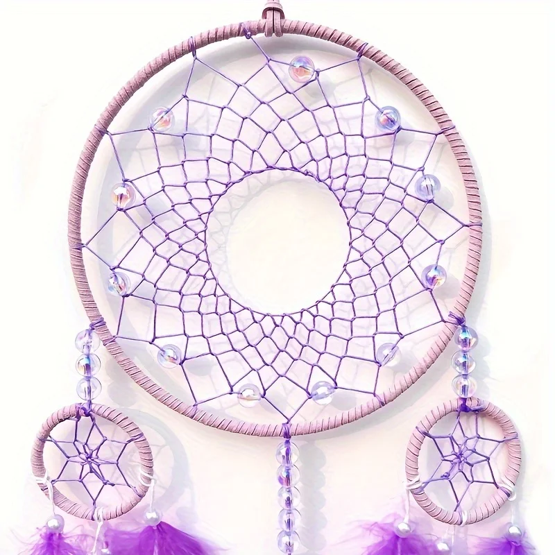 1pc, Handmade Feathers Dream Catcher Hanging Ornament ，Perfect Indoor Door Shop Decoration, Home Ornament, Bedroom Accessory,