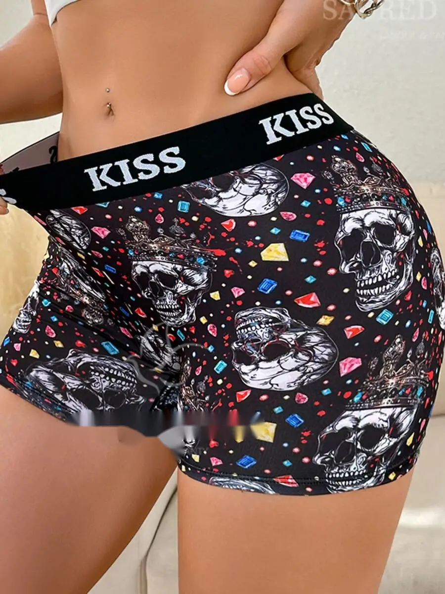 

Бесшовные шорты из ледяного шелка с персонализированным принтом, быстросохнущее женское нижнее белье для фитнеса, дышащие тонкие летние повседневные шорты I83X