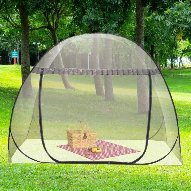 

1pc Easy-Setup Portable Mosquito Net with U-Shaped Zipper Anti-Fall Design for Outdoor Use-for Camping,Gardens,Bed Protection