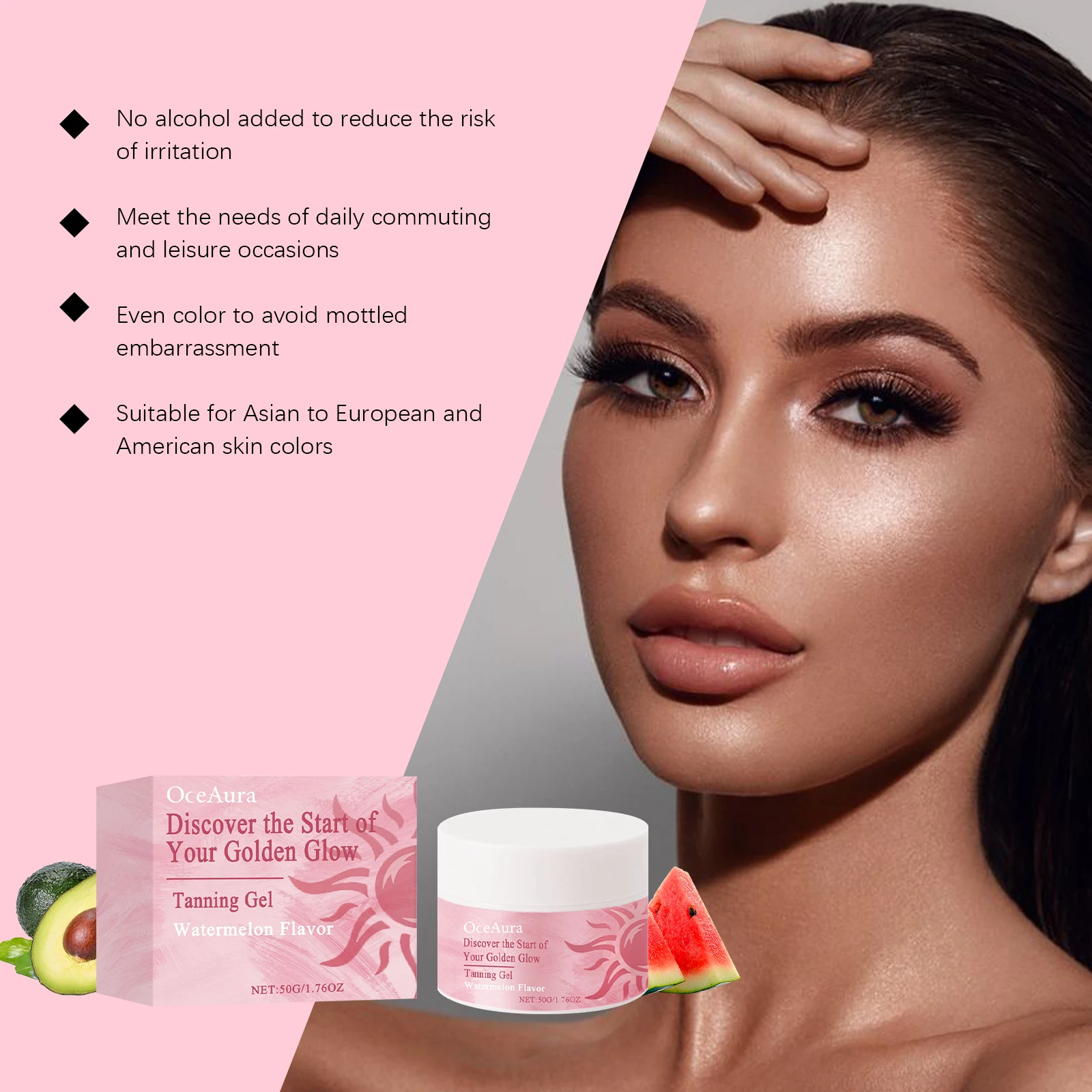 

Tanning Treatment Gel Accelerates Tanning Bronzer Moisturizes Improves Dullness Evens Skin Tone Suitable for Face and Body 50g