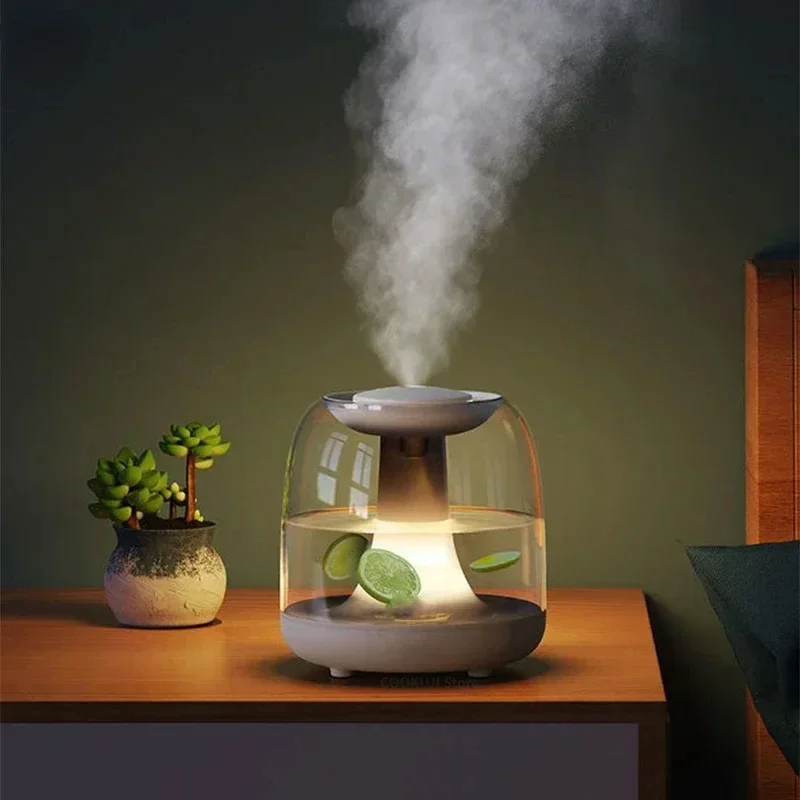 Usb Humidifier Transparent Water Tank Add Fruit Home Cute Ultrasonic Jellyfish Seven Color Night Light Humidifier