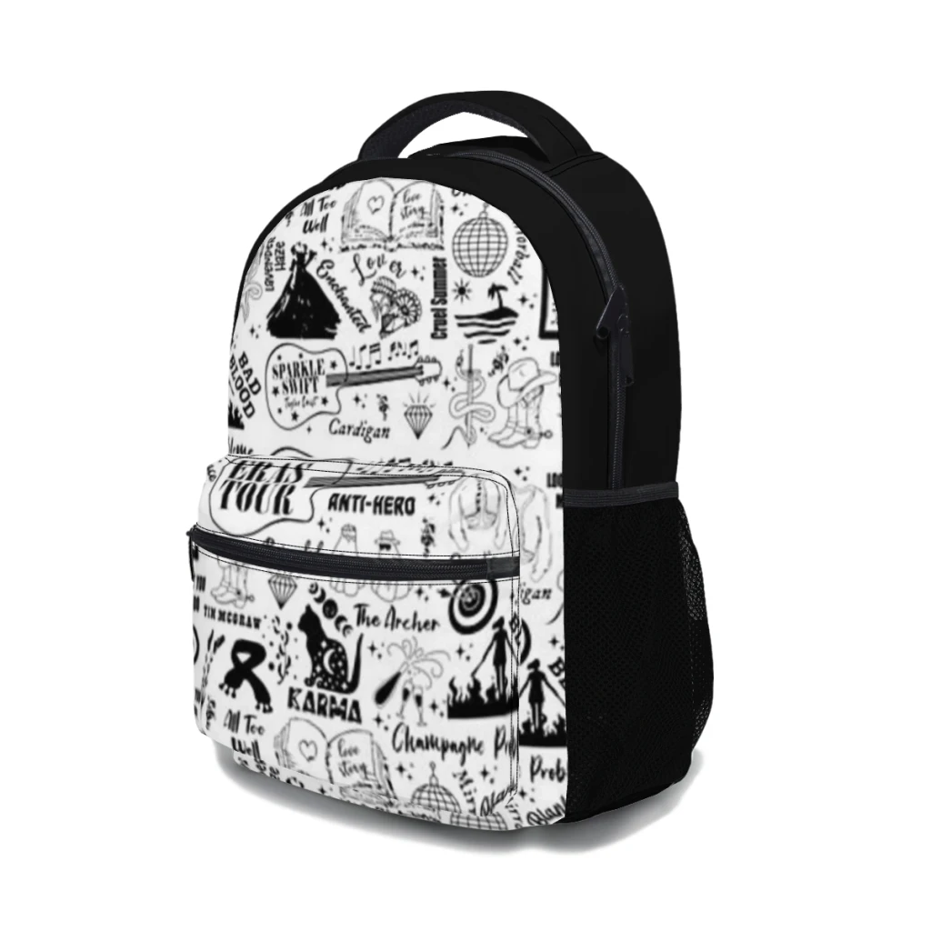 Taylor-Swift-Eras Tour - Pattern Doodle Versatile Backpack Large Capacity Waterproof Backpack Washable Computer Bag Unisex