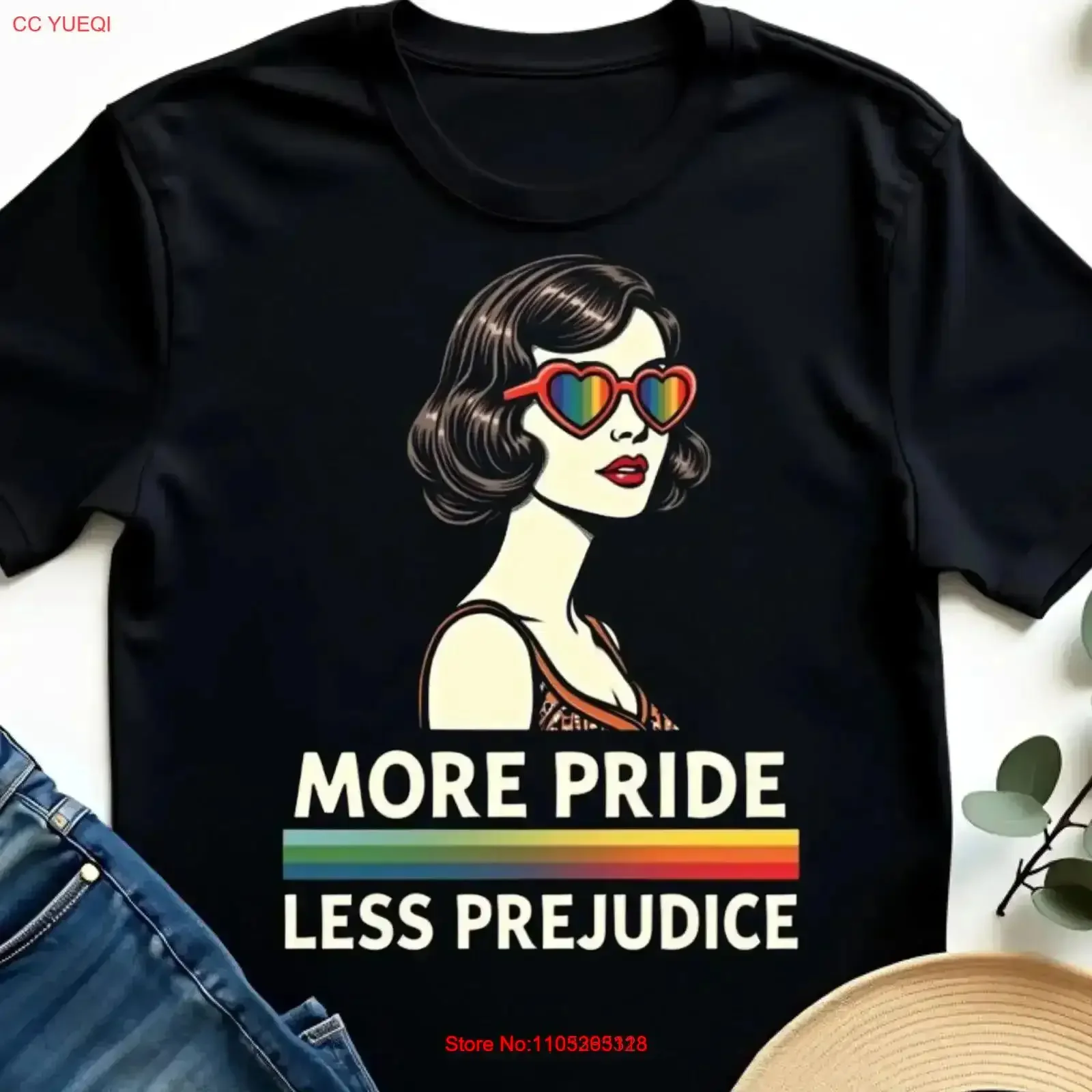 More Pride Less Prejudice T Shirt LGBTQ Equality Love and Acceptance Month Activism Bold Statement Rainbow vintage Washed