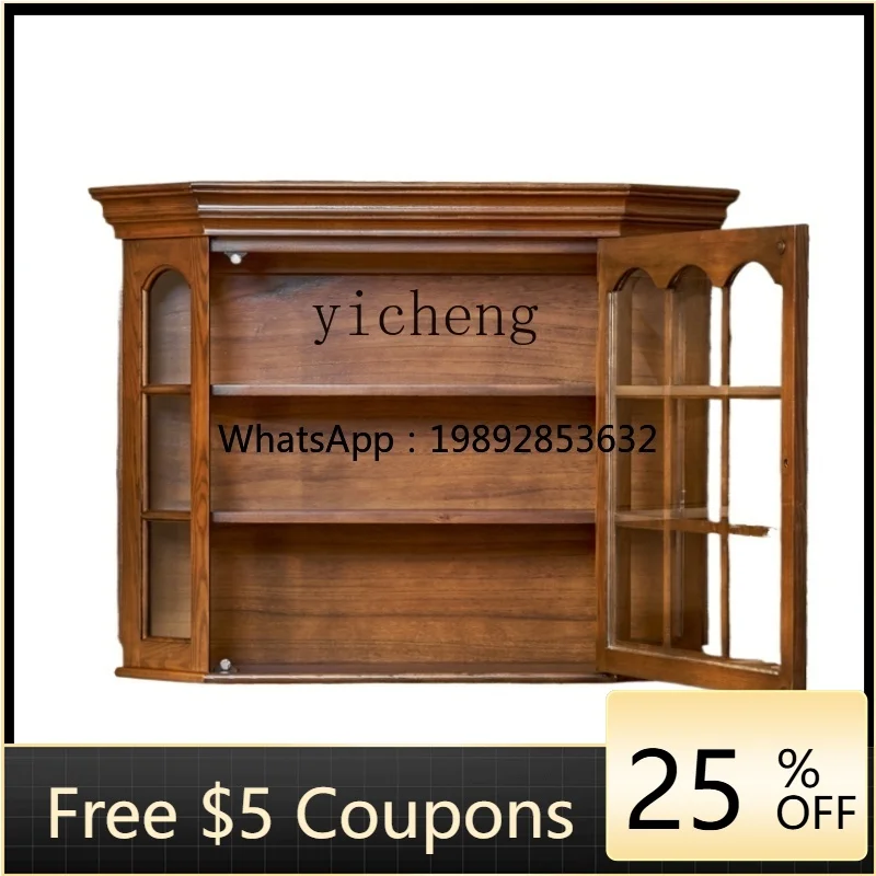 

ZF wall cabinet retro all solid wood cup holder medieval cup holder hanging cabinet