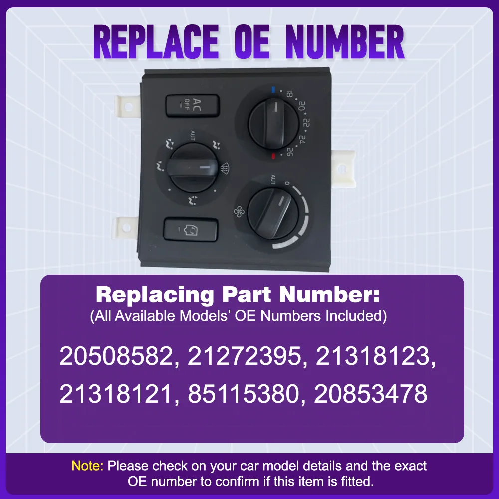 مفتاح التحكم في المناخ لتكييف الهواء بالتيار المتردد 20508582 21318121 لشاحنة فولفو FH FM A/C لوحة وحدة التحكم مجتمعة التبديل #1