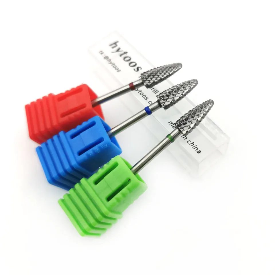 HYTOOS 5mm Flamme Bit 3/32 Hartmetall Nagel Bohrer Bits Maniküre Grat Entfernen Gel Elektrische Fräser Zubehör – Detail 3