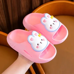 New PVC Purple Slippers Child Girl Thick Sole Cloud Shoes Lovely Rabbit Breathable Comfortable Non-slip Soft Home Slippers Kids