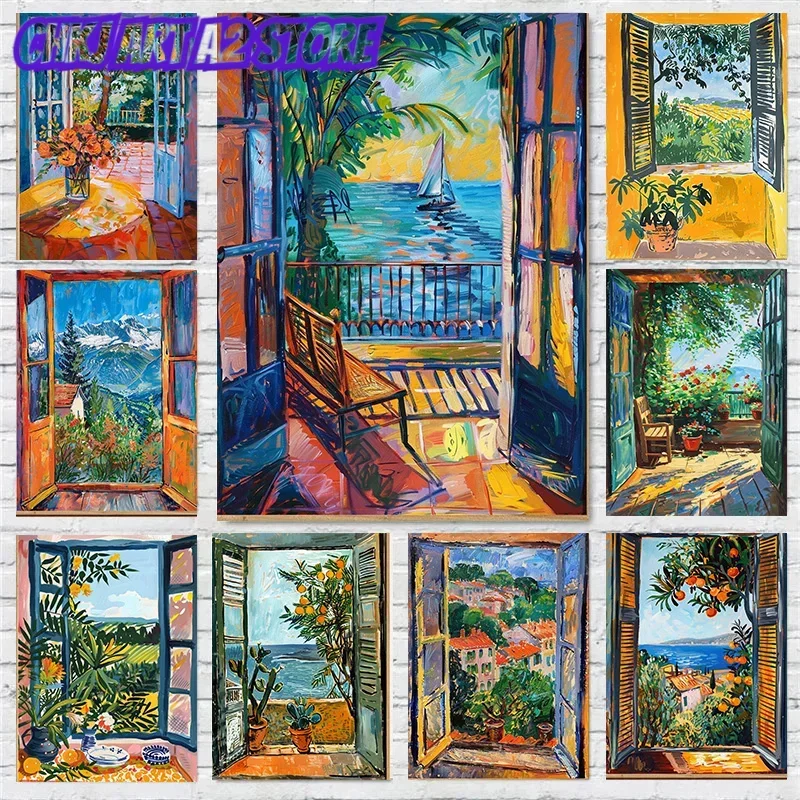 Open Window Henri Matisse Style Poster Print Wall Art Pictures Canvas Painting Living Room Bedroom Home Decor Gift Frameless
