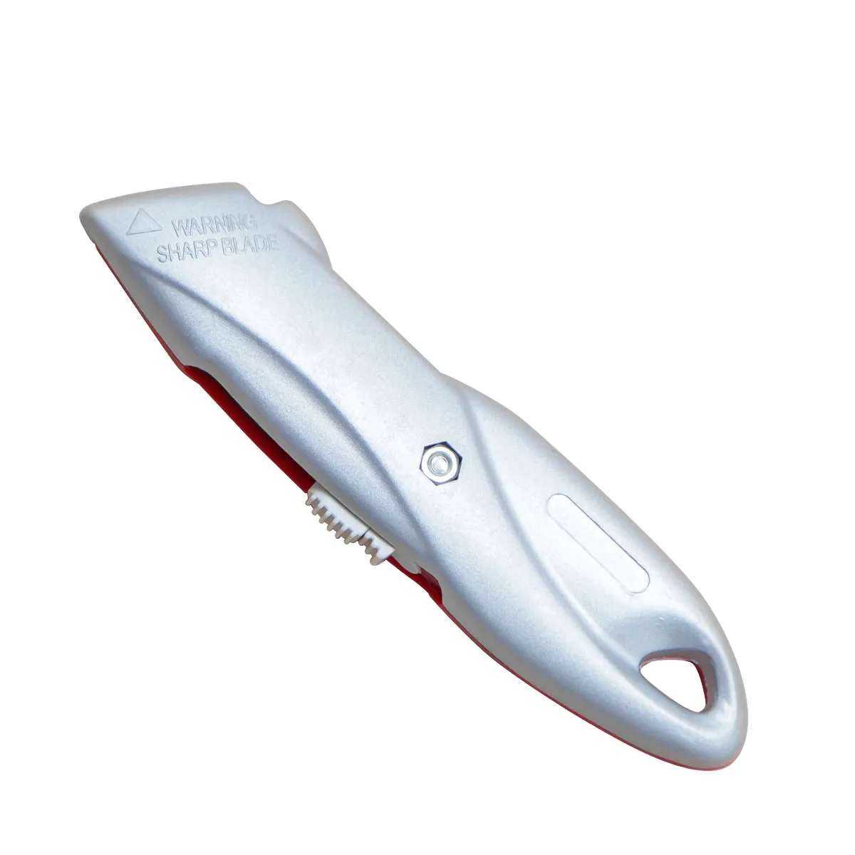 سكينة بلاستيكية قابلة للسحب مع قفل شفرة شبه منحرف، سكين تشذيب خفيف الوزن، صندوق ورقي، مقبض مطاطي مضاد للانزلاق #2