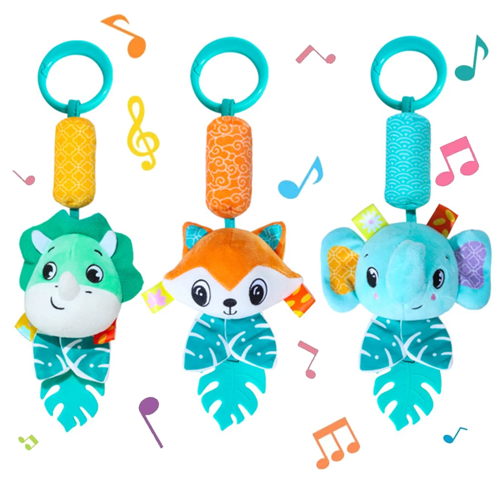 Babyrammelaars Hangend speelgoed voor autostoel Wieg Wandelwagen Gym Montessori Zintuiglijk knuffels voor baby 0-12 maanden met bijtring Pasgeboren