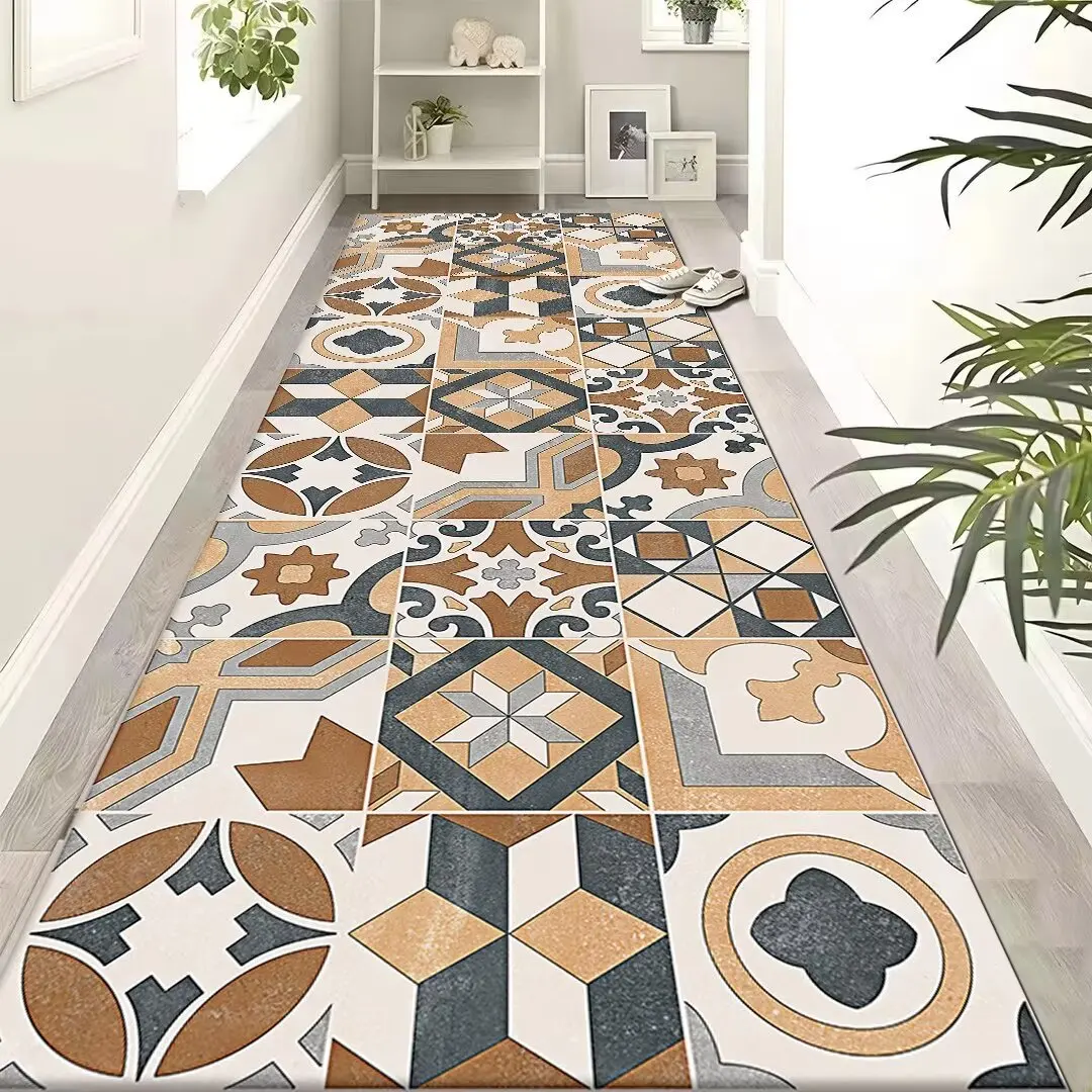 

Retro Bohemia Style Long Corridor Carpet Luxury Kitchen Non-slip Rugs Washable Hallway Area Rugs Home Decor Hall Runner Alfombra