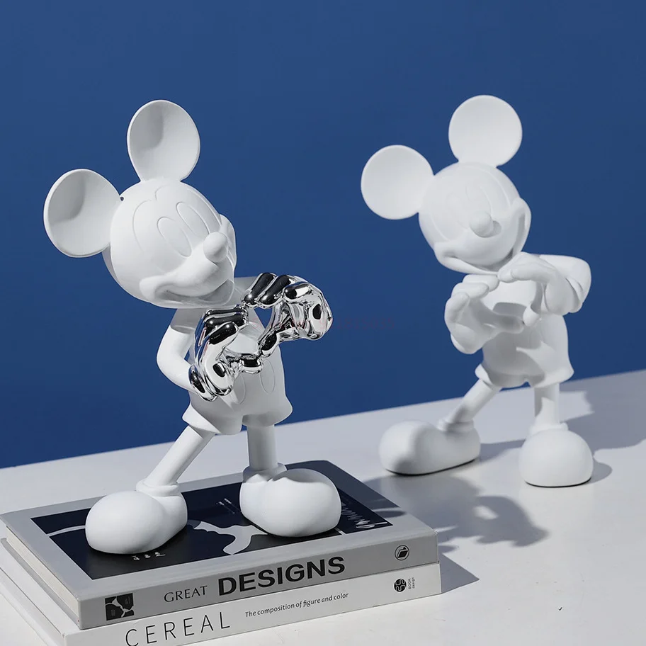 Disney Mickey Mouse figurki akcji z Anime Model nowoczesny kreskówka myszka miki miłość lalka z żywicy pokój dziecięcy dekoracyjne ozdoby do domu