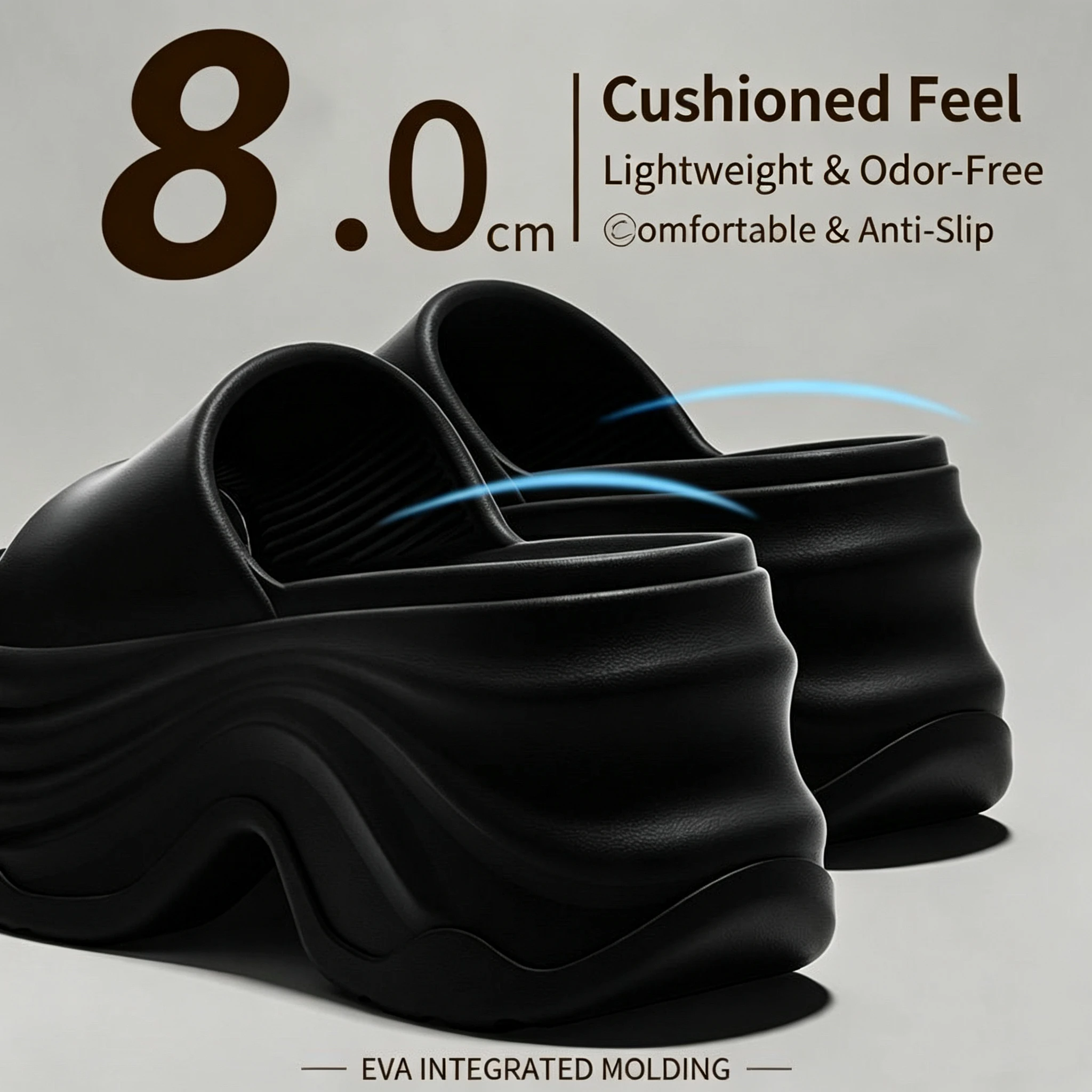 Women's outer wear height-increasing thick-soled EVA anti-slip sandals fashionable women's high-heeled slippers image 6