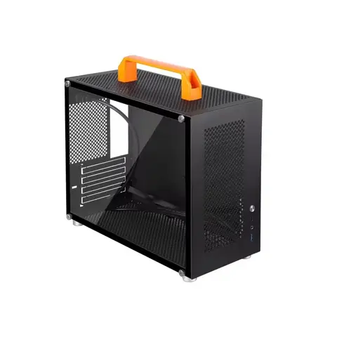M-ATX Case Mini Tower Gaming PC Case with Handle ITX MATX SFF Chassis Support Type-C Desktop Gaming Small Portable Chassis