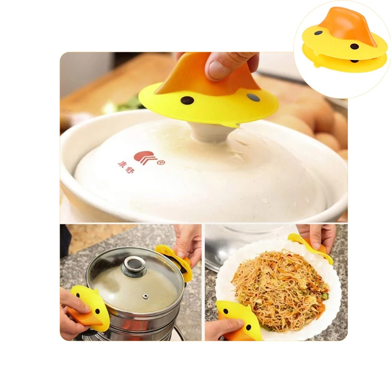 Anti-hot Clip Duck Beak Heat Pad Cover Microwave Oven Mitts Cartoon Gloves Silicone Oven Plate Clip Pot Holder Kitchen Utensils