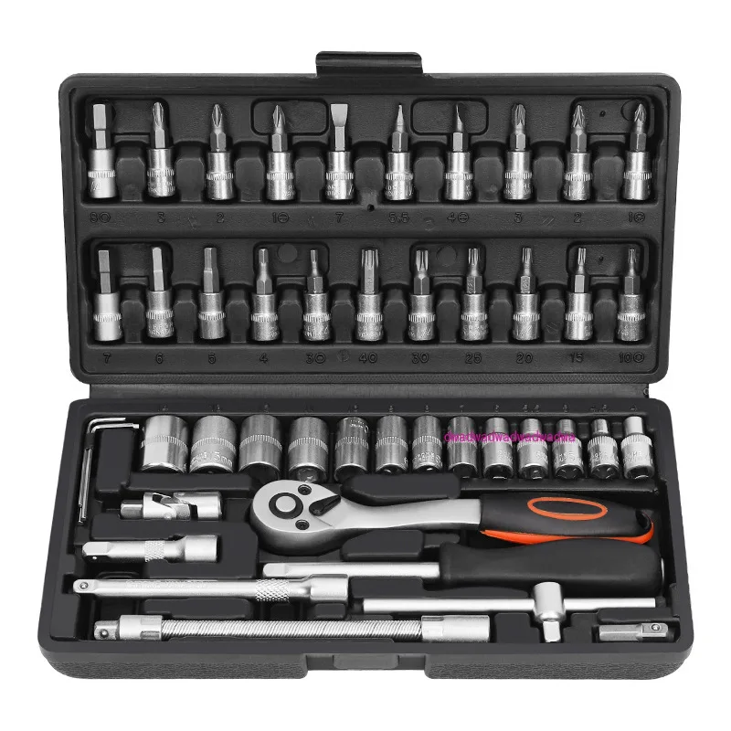 Factory direct sales 46 pieces Xiaofei black box auto repair toolbox hardware tool set